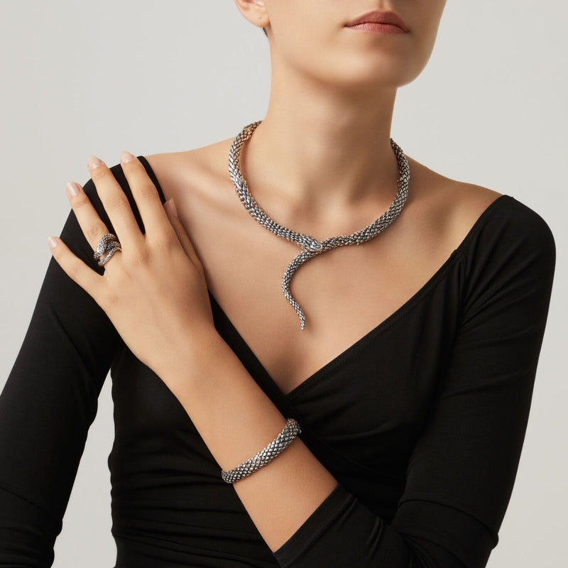Giovanni Raspini Sterling Silver Snake Necklace