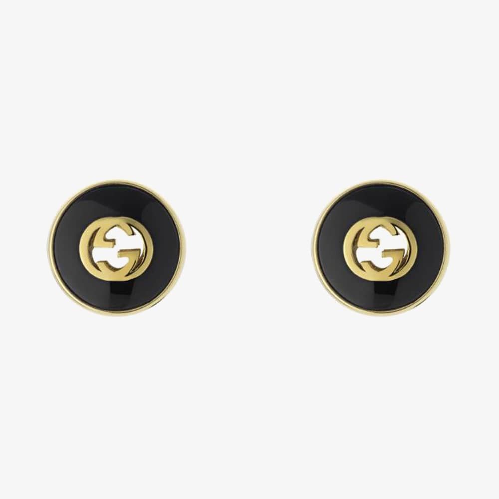 Gucci 18K Yellow Gold Interlocking Earrings