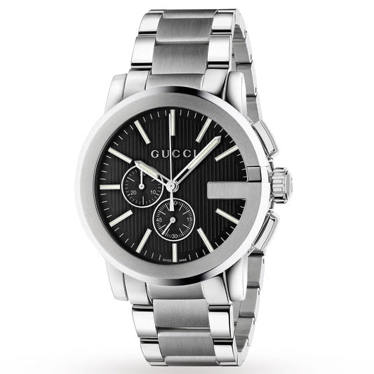 Gucci G-Chrono 44mm Black Guilloche Dial Quartz Men's Watch