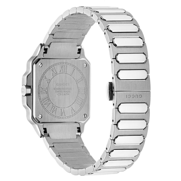 Gucci G-Flat 30mm Silver Dial Watch