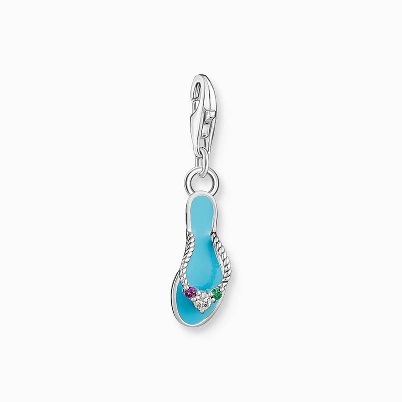Thomas Sabo Turquoise & Silver Flip Flop Charm With Colourful Stones