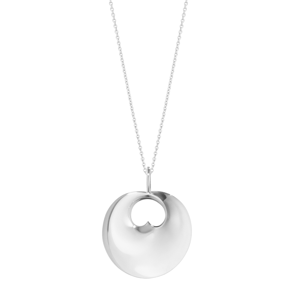 Georg Jensen Sterling Silver Large Hidden Heart Pendant Necklace