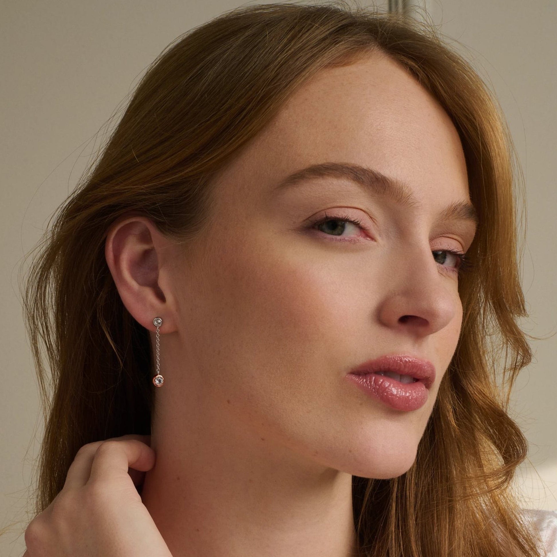 Clogau® Ladies Celebration Sterling Silver Drop Chain Earrings with Topaz