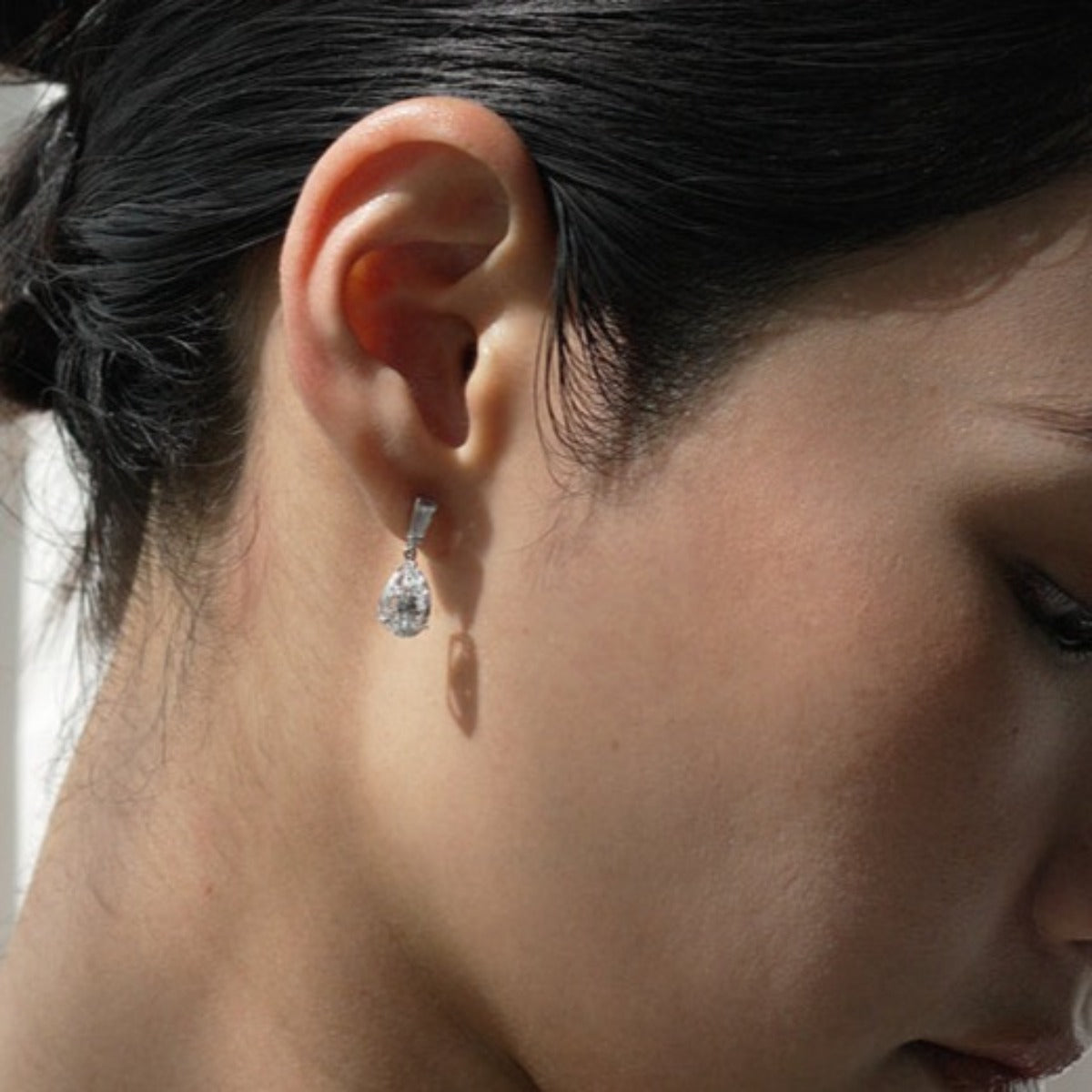 CARAT* London 9K White Gold Alison Baguette Earrings