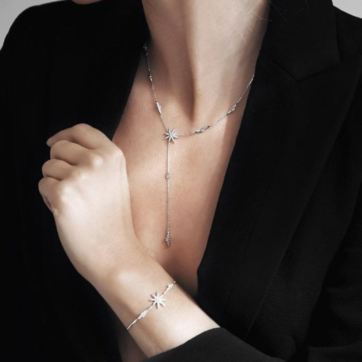 CARAT* London Mimosa Drop Pendant Necklace Sterling Silver