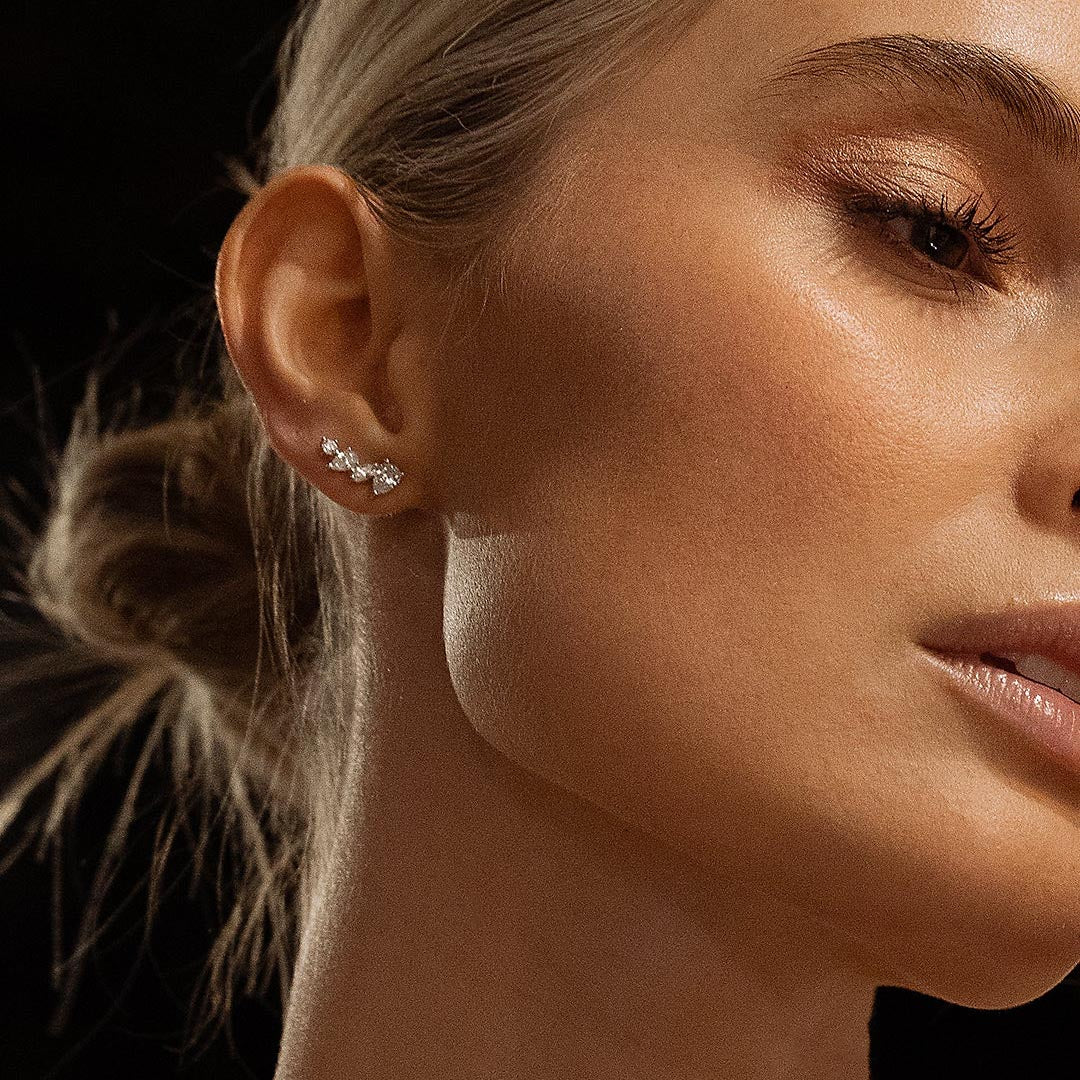 CARAT* London Sterling Silver Abigail Marquise Stud Earrings