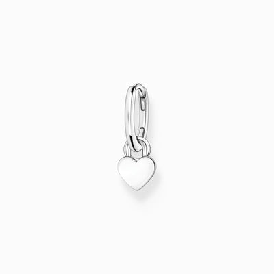 Thomas Sabo Silver Single Hoop Earring With Heart Pendant
