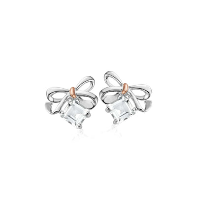 Clogau Sterling Silver Christmas Bow Stud Earring
