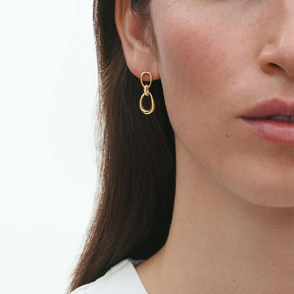 Georg Jensen 18K Yellow Gold Offspring Drop Earrings