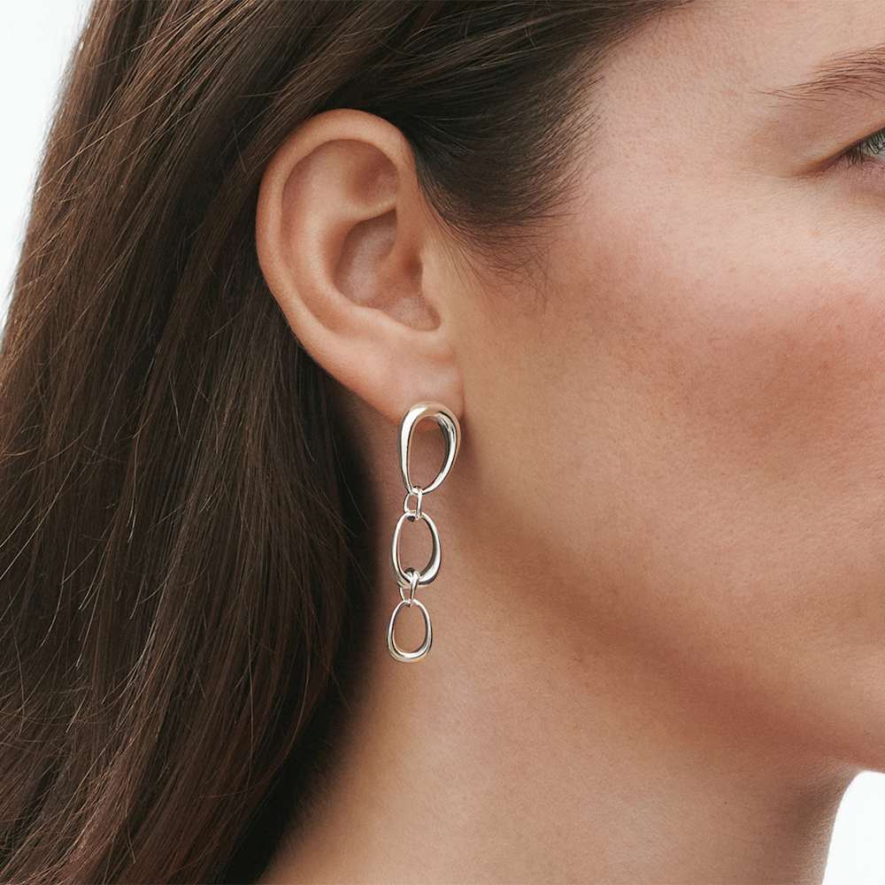 Georg Jensen Sterling Silver Offspring Drop Earrings