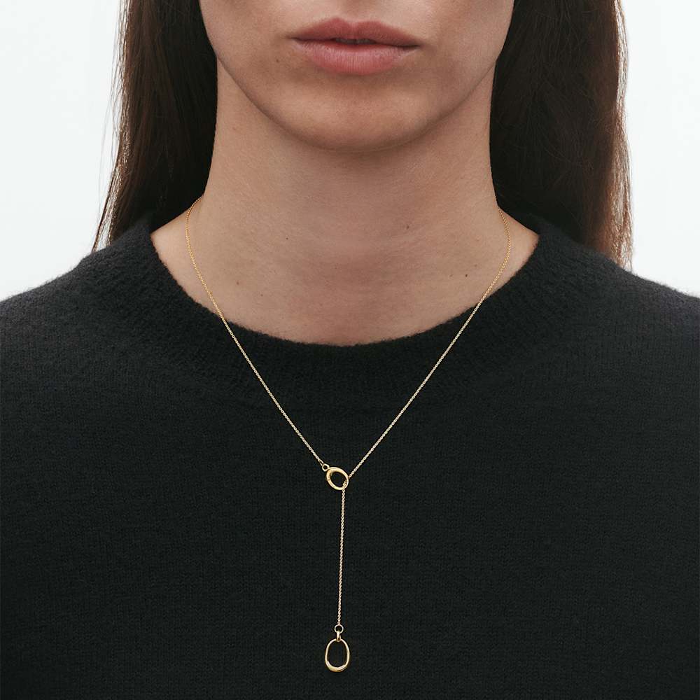 Georg Jensen 18K Yellow Gold Offspring Lariat Necklace