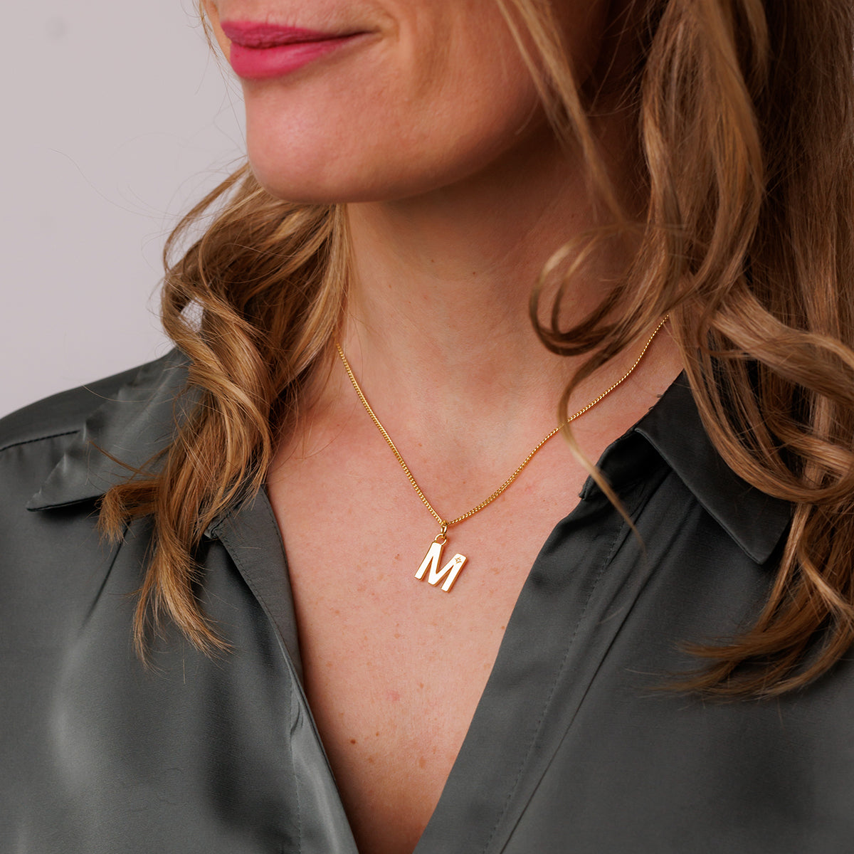 Steff Yellow Gold Vermeil & Diamond Initial Pendants