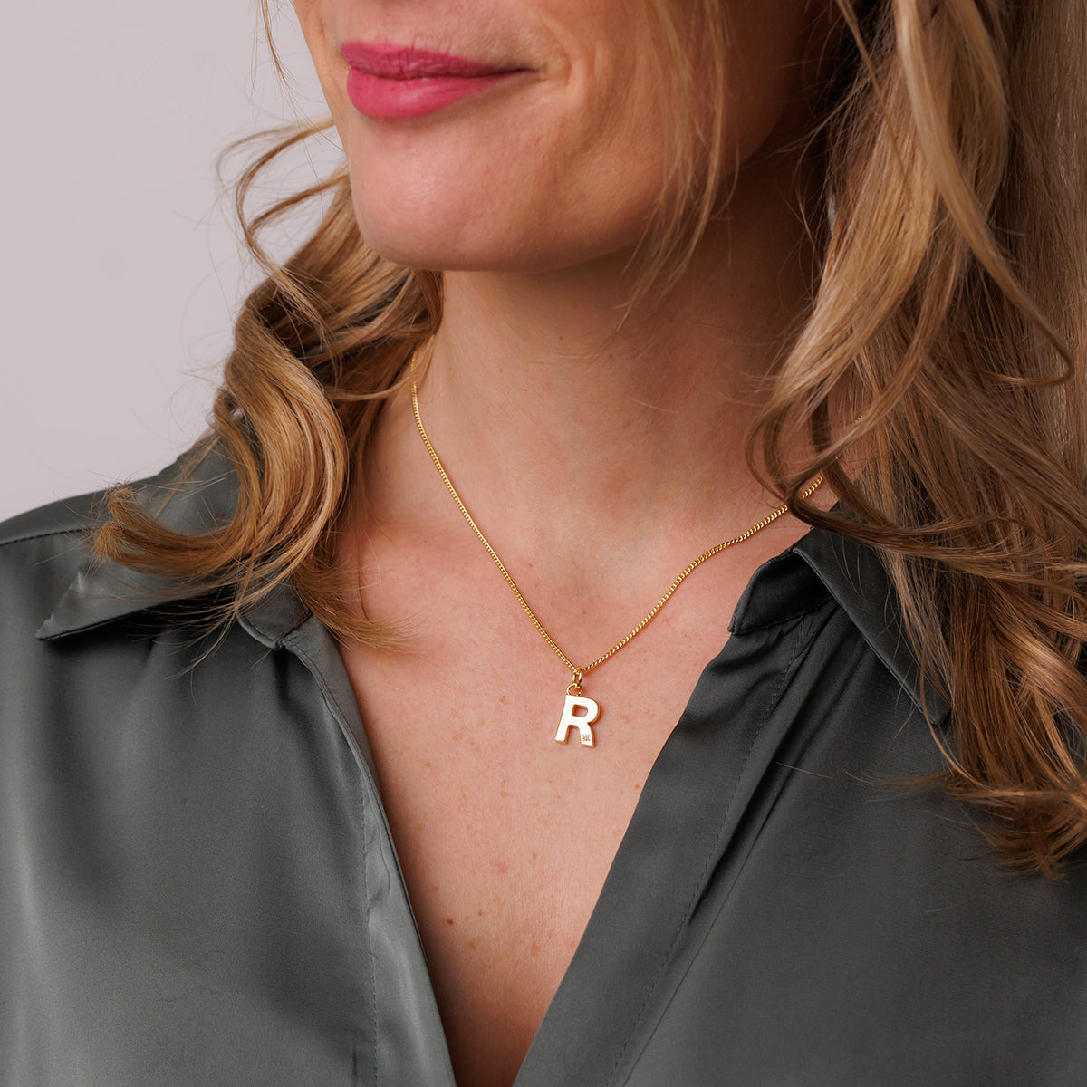 Steff Yellow Gold Vermeil & Diamond Initial Pendants