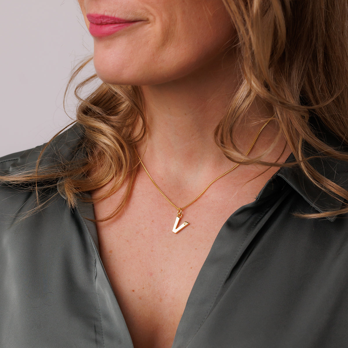 Steff Yellow Gold Vermeil & Diamond Initial Pendants