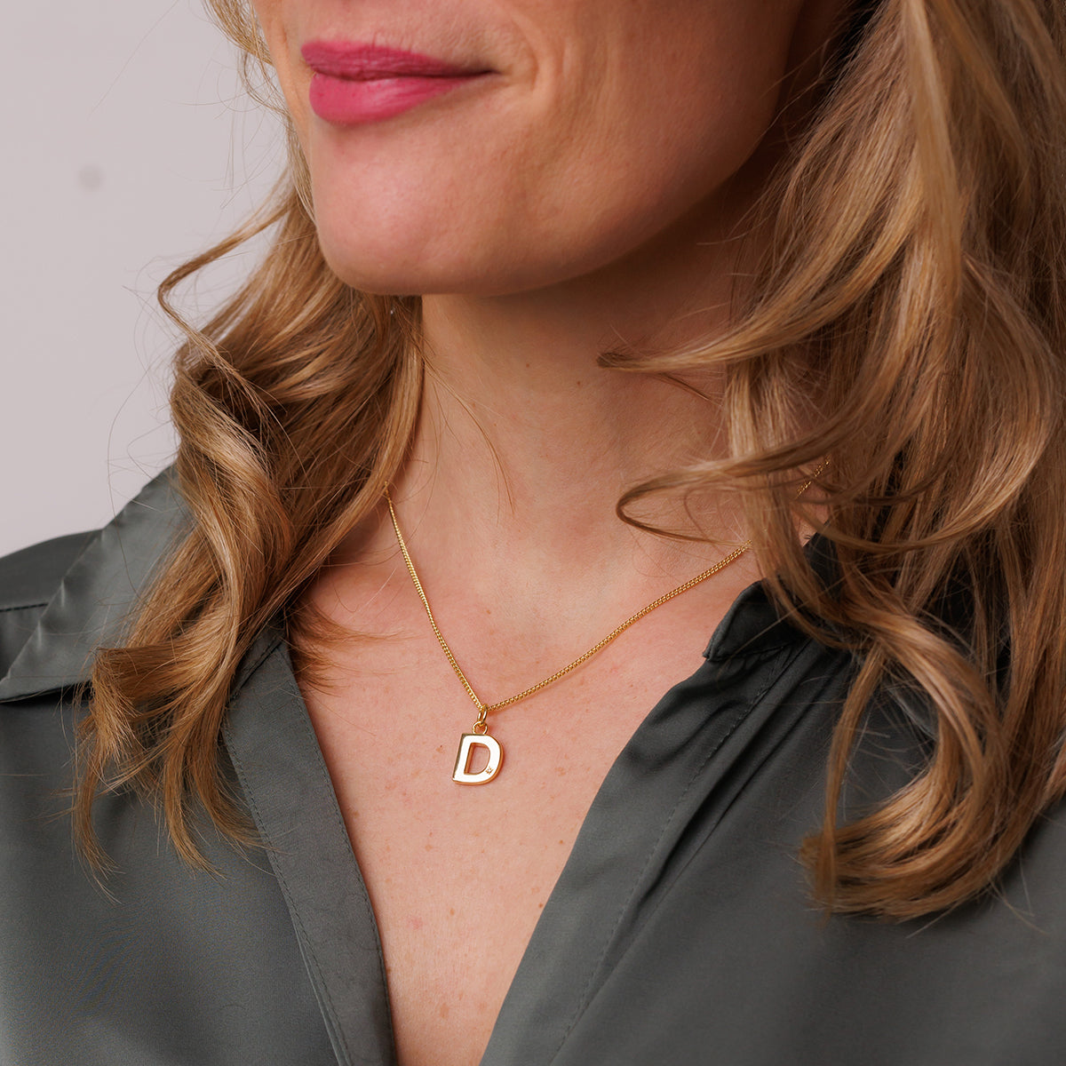 Steff Yellow Gold Vermeil & Diamond Initial Pendants