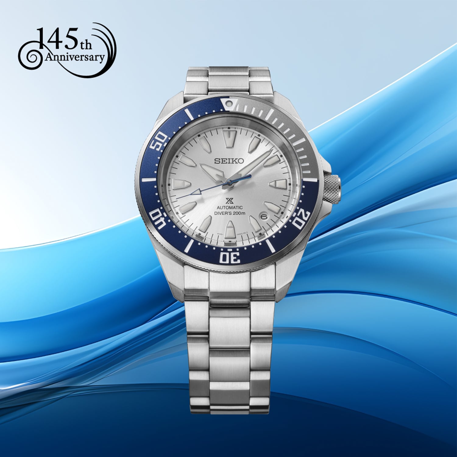 Seiko Men’s 145th Anniversary Prospex Diver’s Watch “Samurai” Mechanical Limited Edition in Silvertone