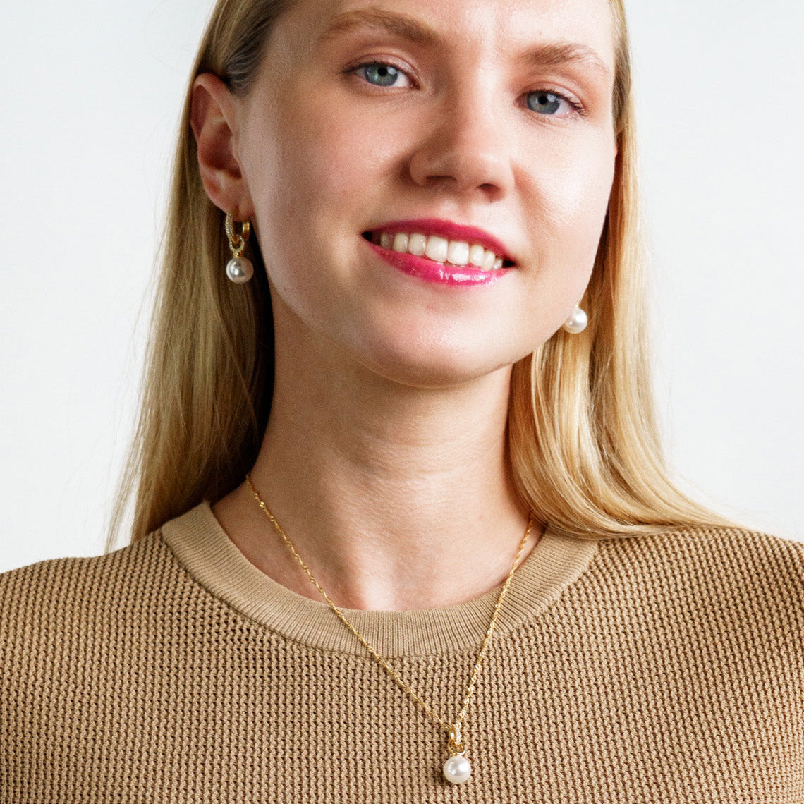 Georgini Gold Plated Silver Adagio Pearl Duo Pendant