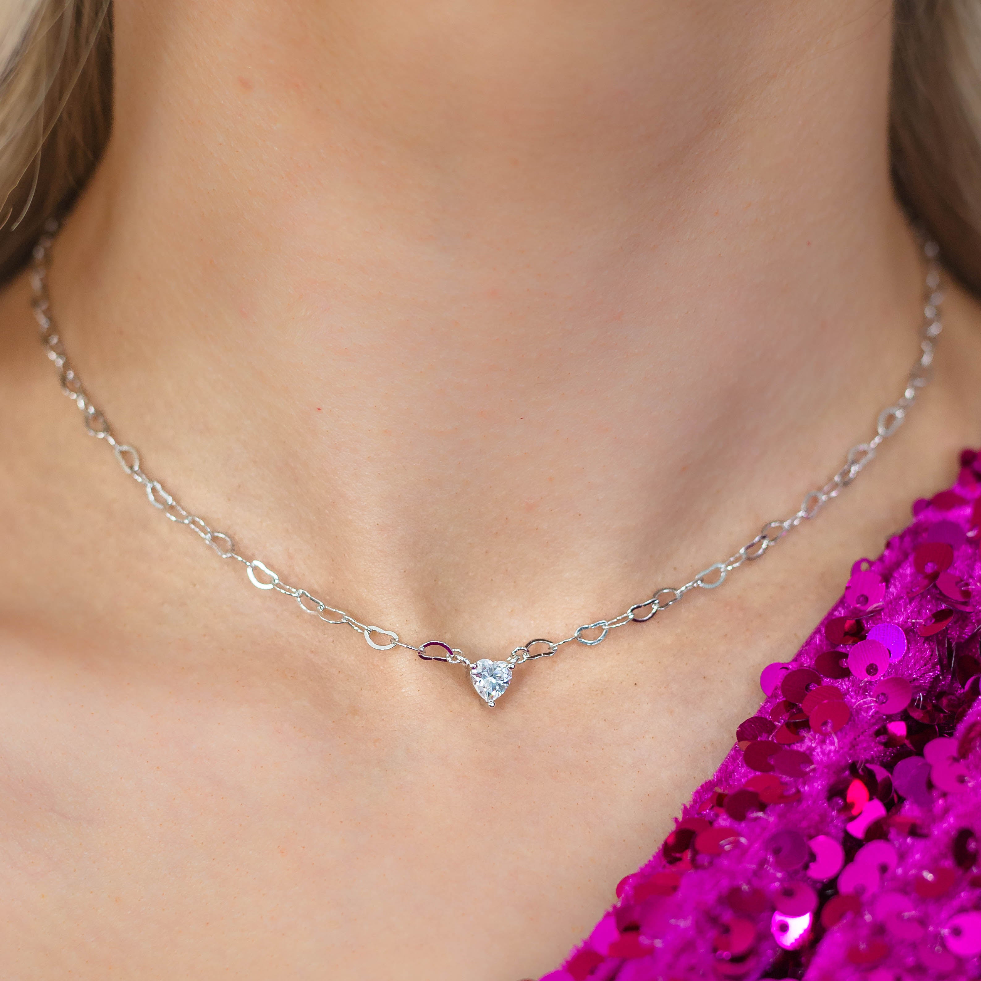 Georgini Sterling Silver Sweetheart Heart Chain Necklace