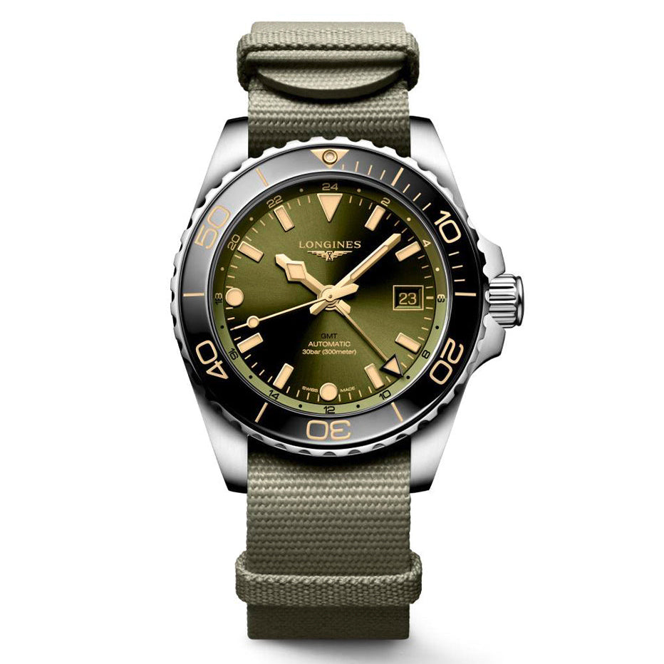 Longines HydroConquest GMT Green Automatic Watch Steffans Jewellers