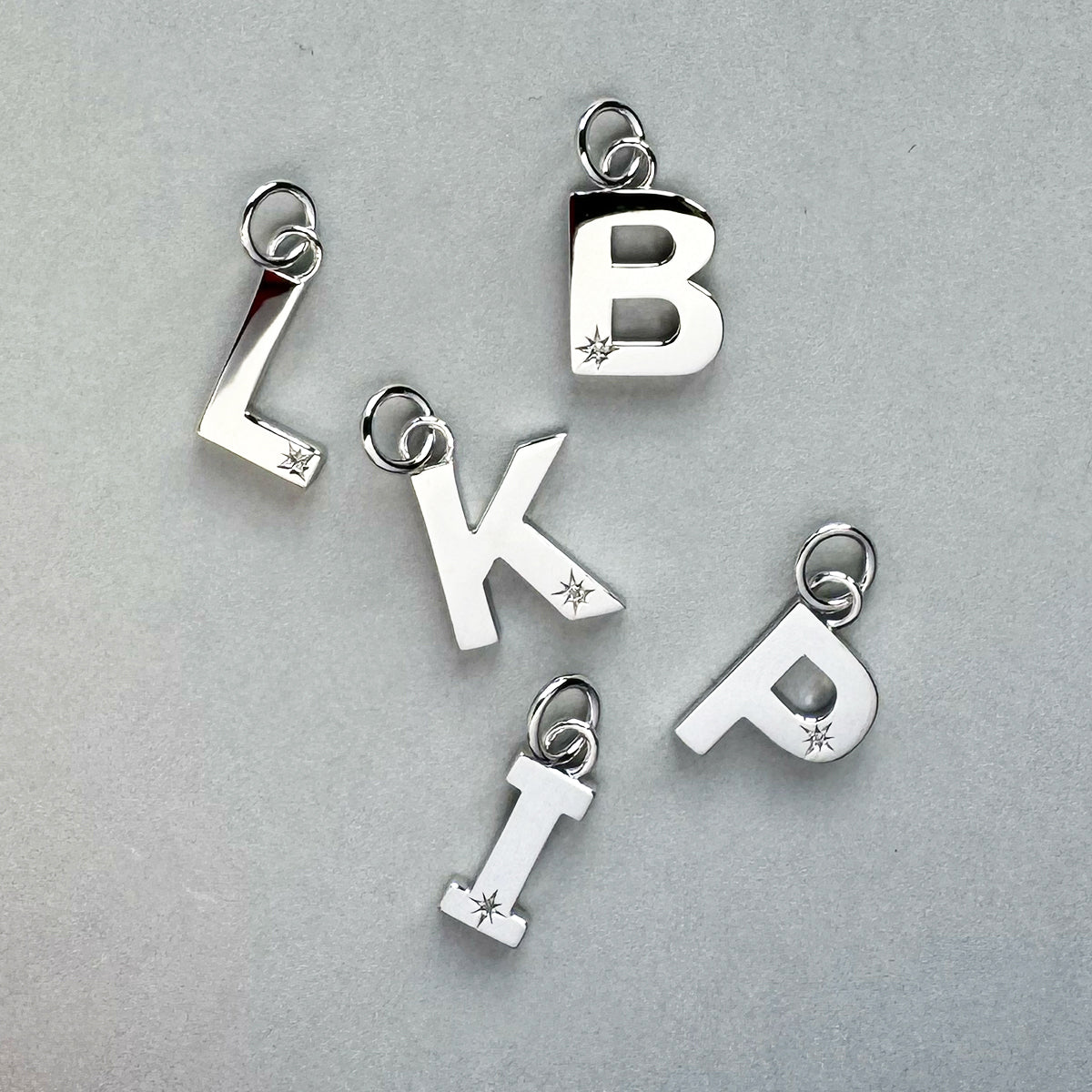 Steff Silver & Diamond Initial Charms