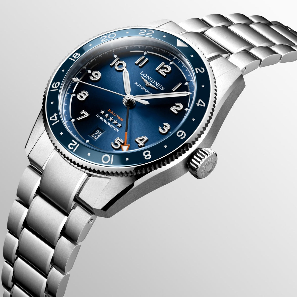 Longines SPIRIT ZULU TIME 39mm Blue Automatic Men's Watch