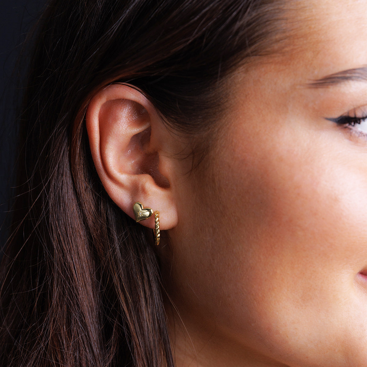 Steff Diamond Heart Stud Earrings