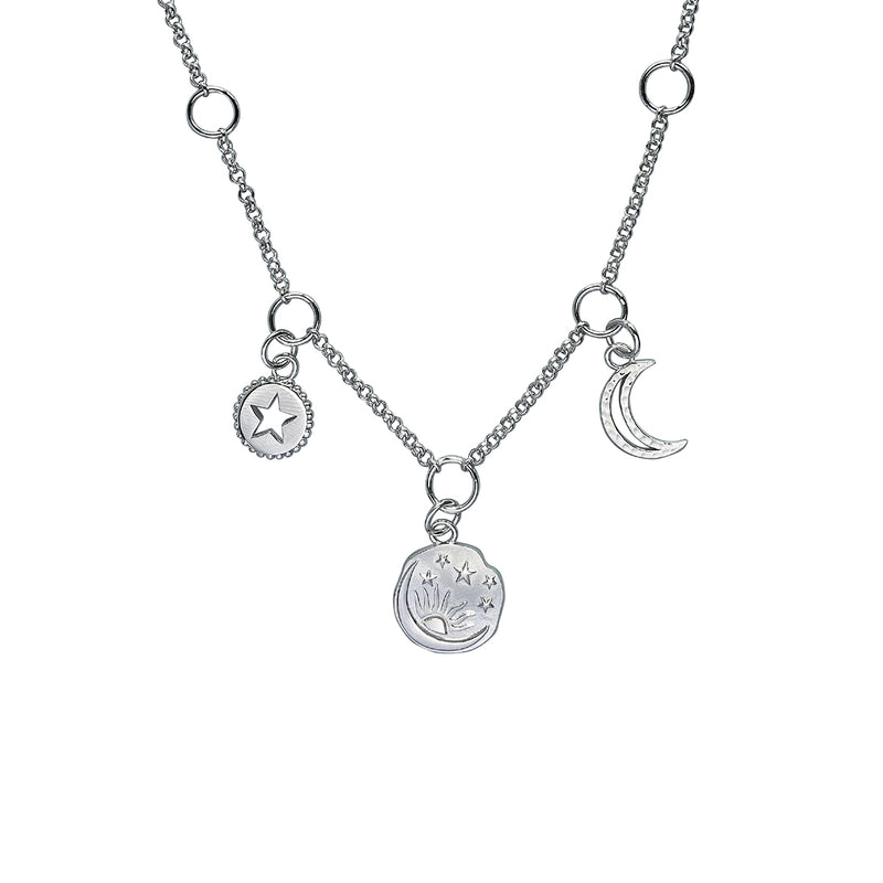 Steff Silver Celestial Charms Necklace