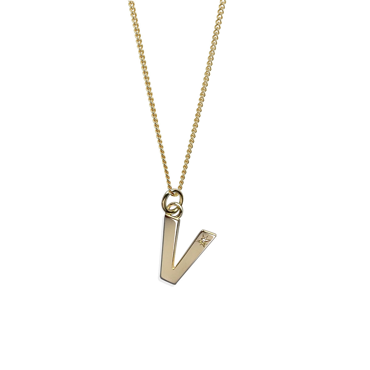 Steff Yellow Gold Vermeil & Diamond Initial Pendants