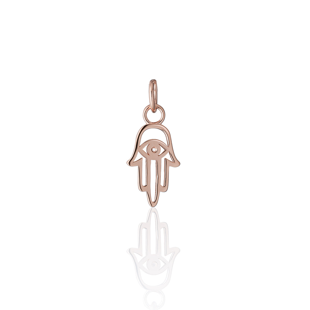 Steff Rose Gold Vermeil & Diamond Hand Of Hamsa Charm
