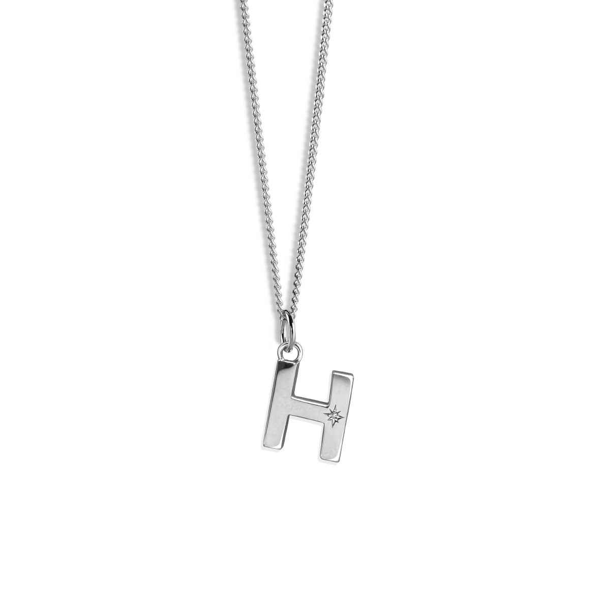 Steff Silver & Diamond Initial Pendants