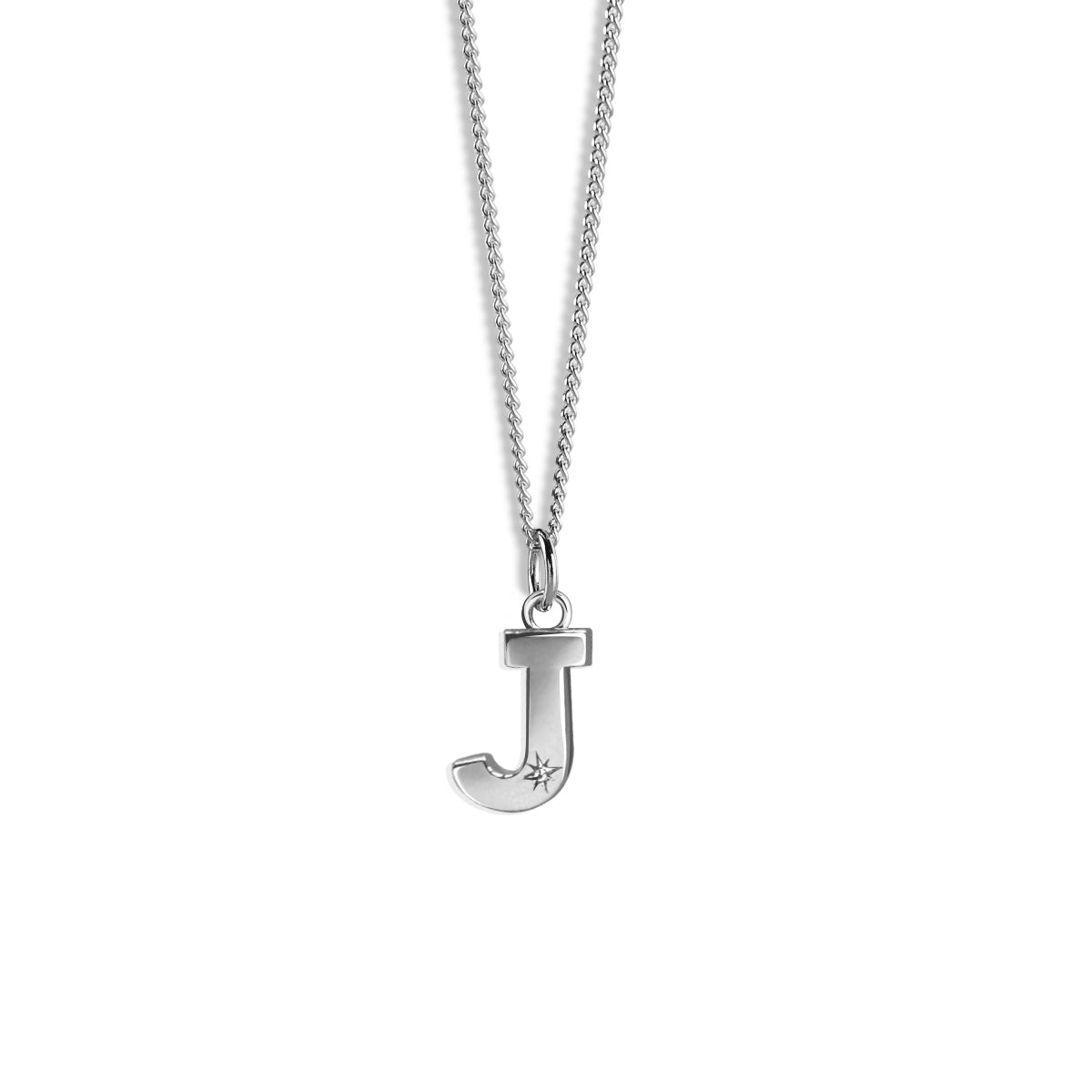 Steff Silver & Diamond Initial Pendants