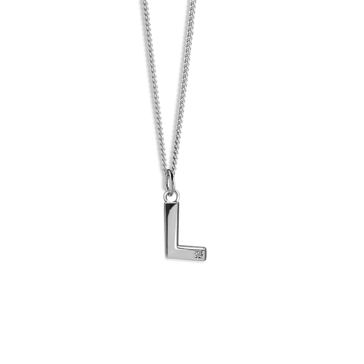 Steff Silver & Diamond Initial Pendants