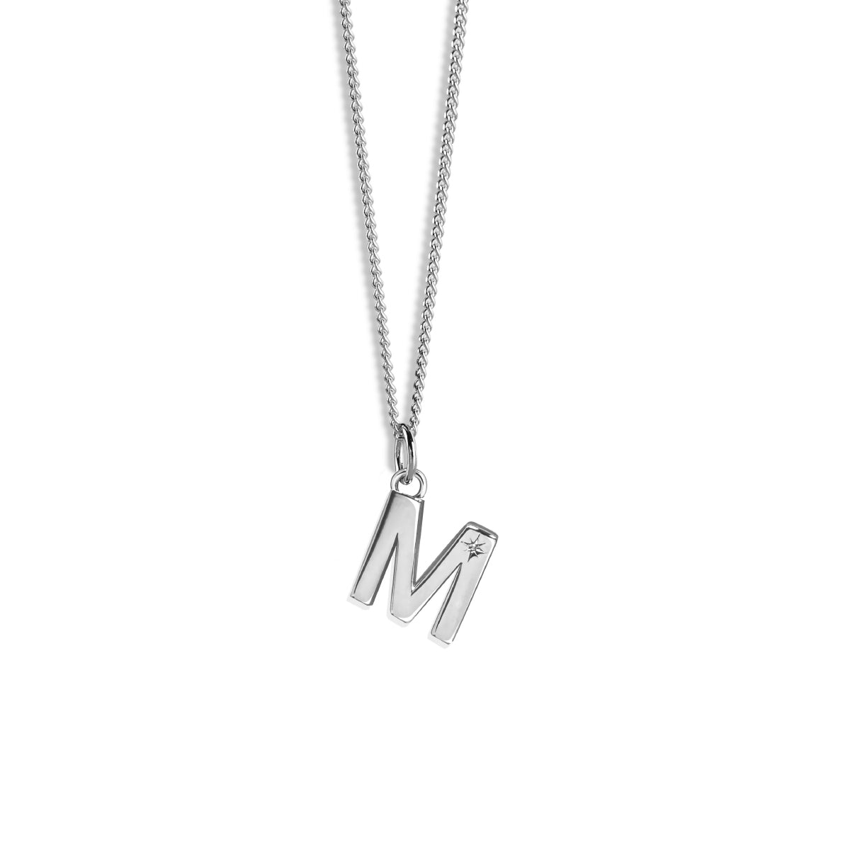 Steff Silver & Diamond Initial Pendants
