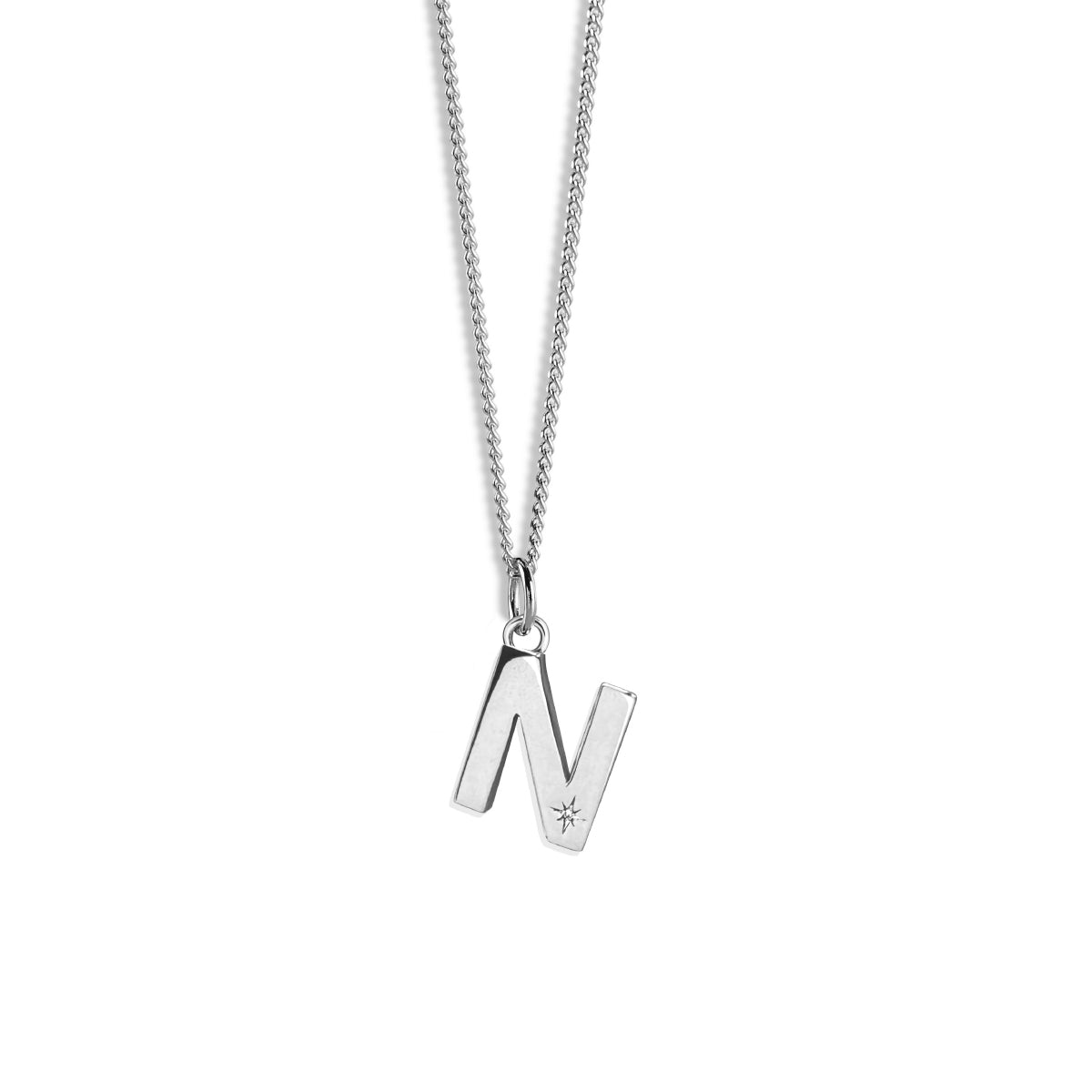 Steff Silver & Diamond Initial Pendants