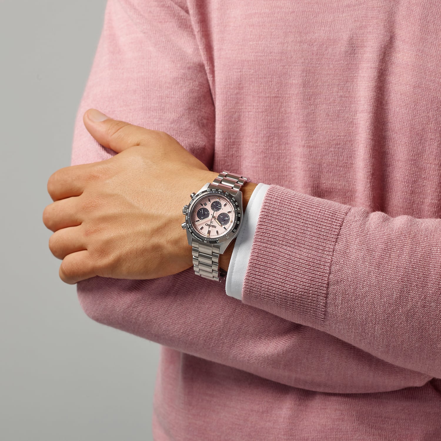 Seiko Prospex Speedtimer In Pale Pink Men's Watch