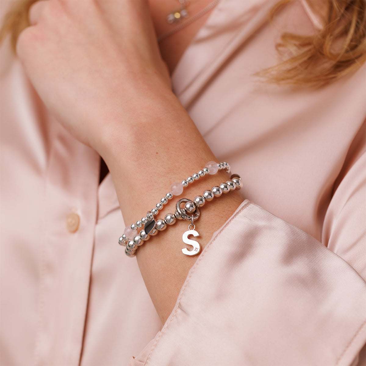 Steff Silver & Diamond Initial Charms