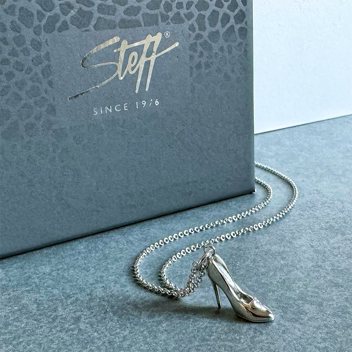 Steff Silver & Diamond Slipper Pendant