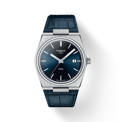 Tissot PRX 40mm Blue Leather Quartz Men's Watch T1374101604100 - Steffans Jewellers