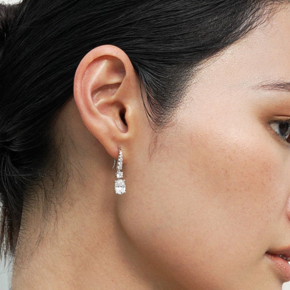 CARAT* London Sterling Silver Thea Oval Earrings