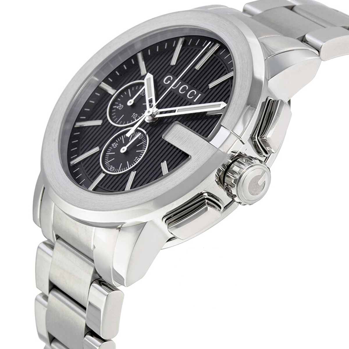 Gucci G-Chrono 44mm Black Guilloche Dial Quartz Men's Watch