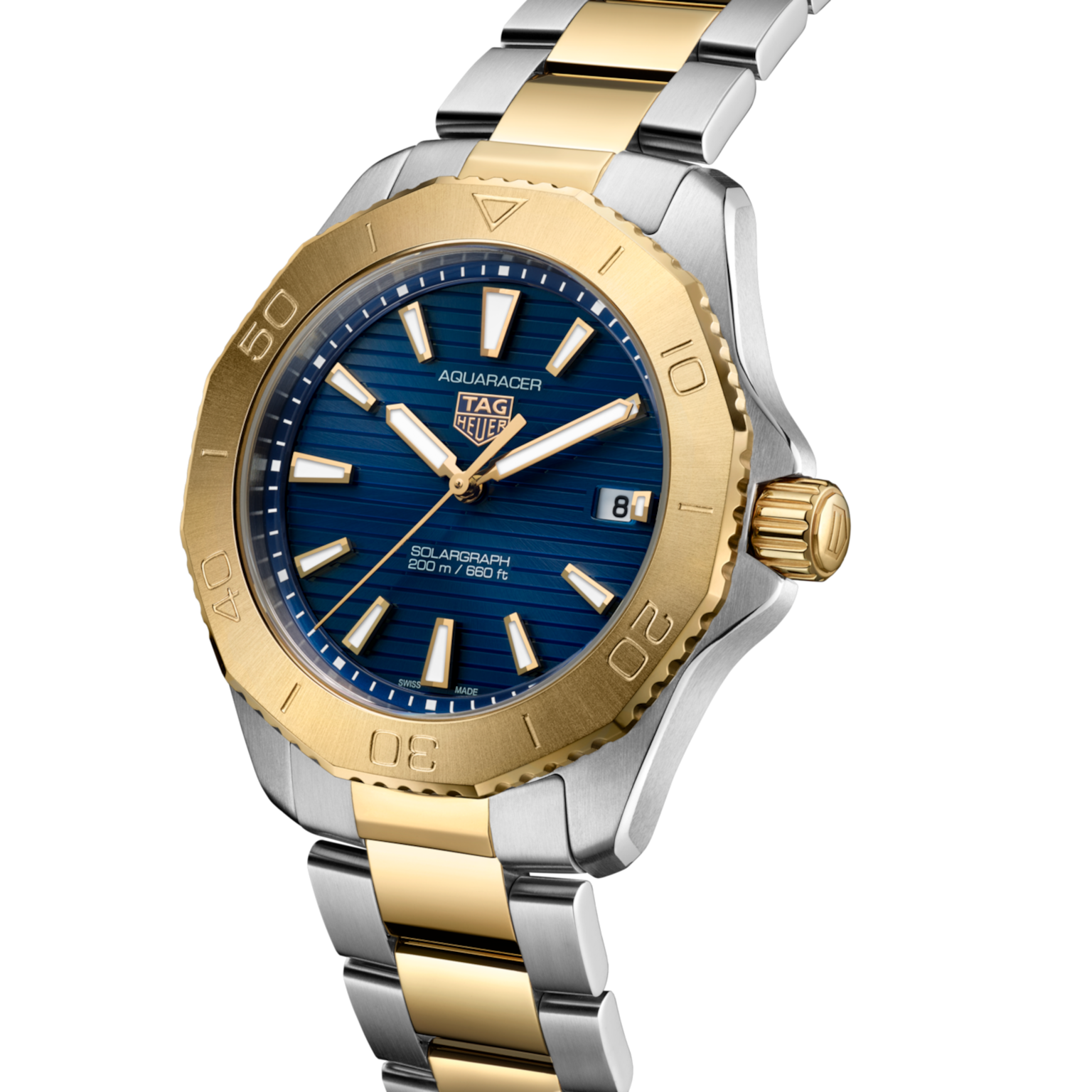 TAG Heuer Silver & Yellow Gold Aquaracer Professional 200 SolargraphMen's Watch