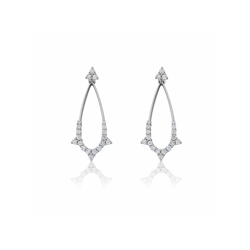 18ct White Gold and Diamond  Drop Earrings