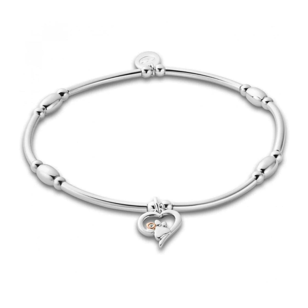Clogau Silver Paw Prints Heart Affinity Bracelet