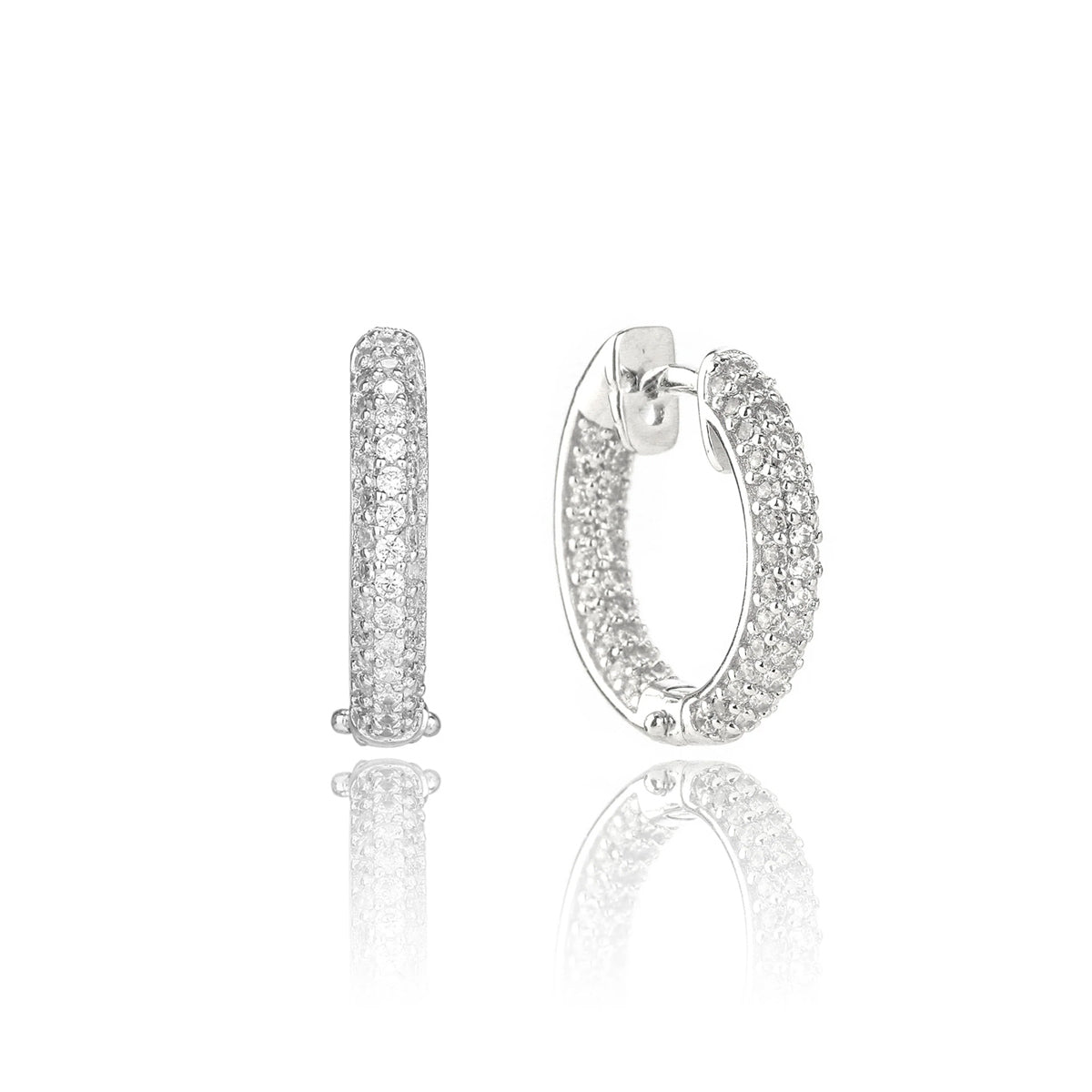 Georgini 925 Sterling Silver Goddess Huggie Hoop Earrings