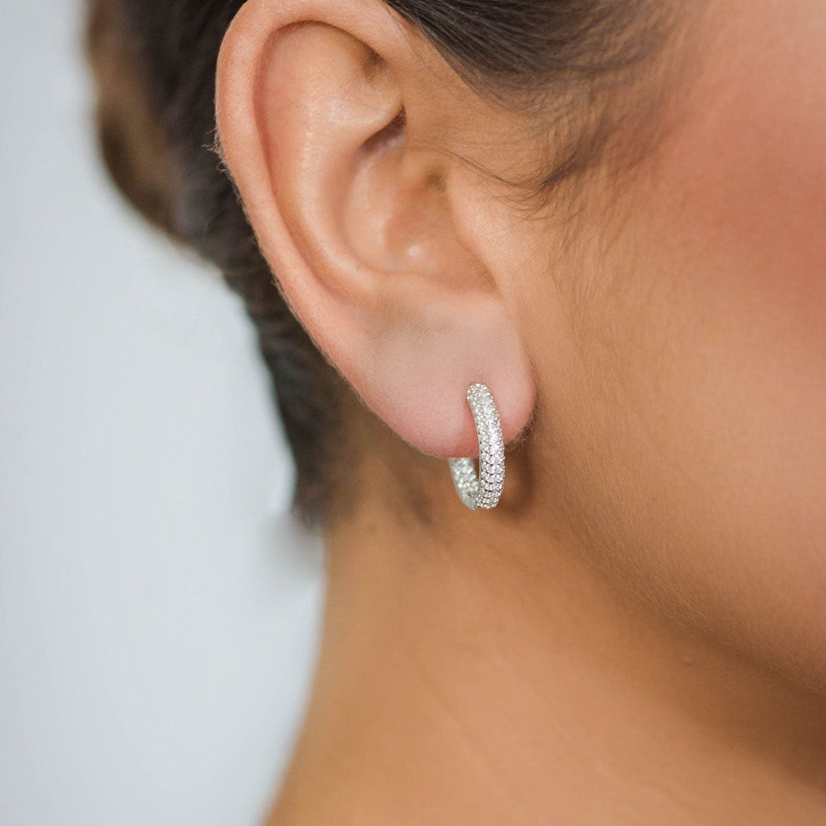 Georgini 925 Sterling Silver Goddess Huggie Hoop Earrings