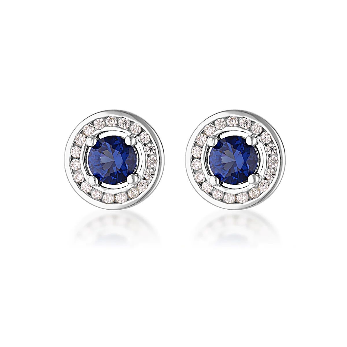 Georgini Milestone Sapphire & Silver Halo Earrings