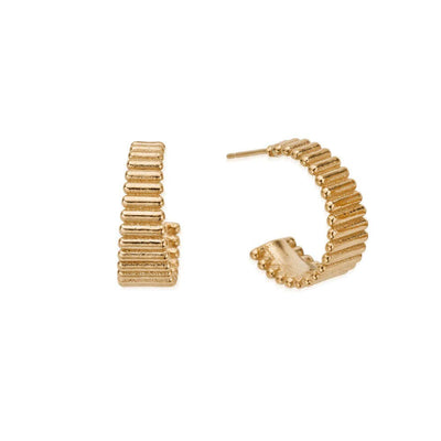 ChloBo Gold Large Ridge Hoop Earrings