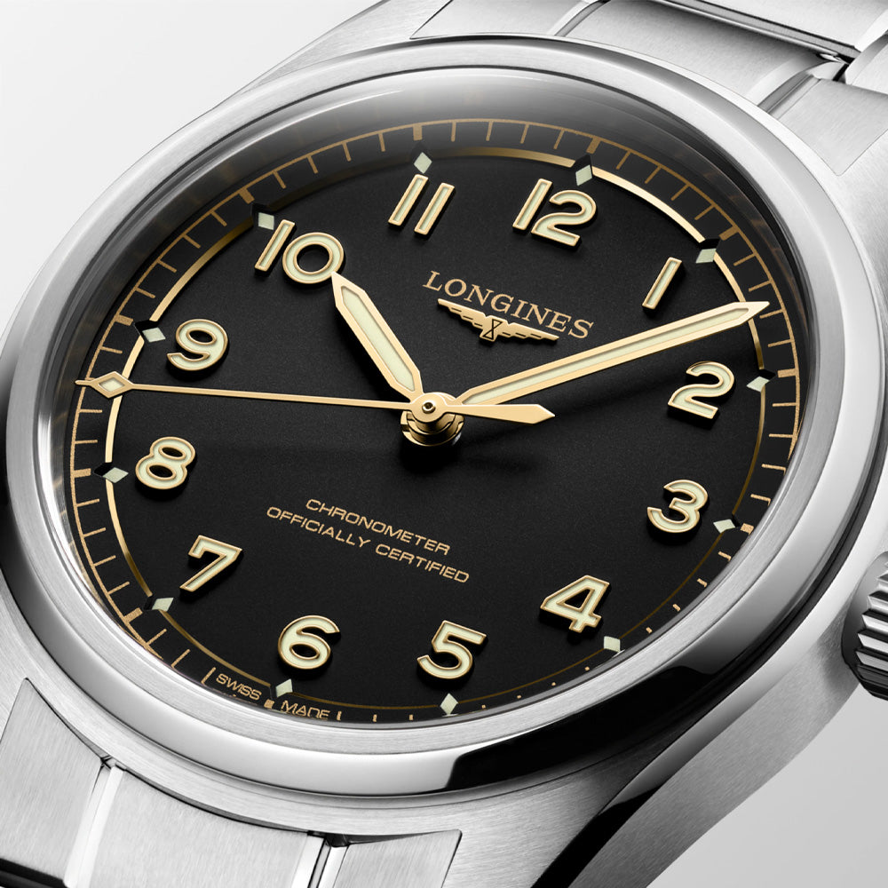 Longines 39mm Spirit Pilot Black Dial Men's Watch