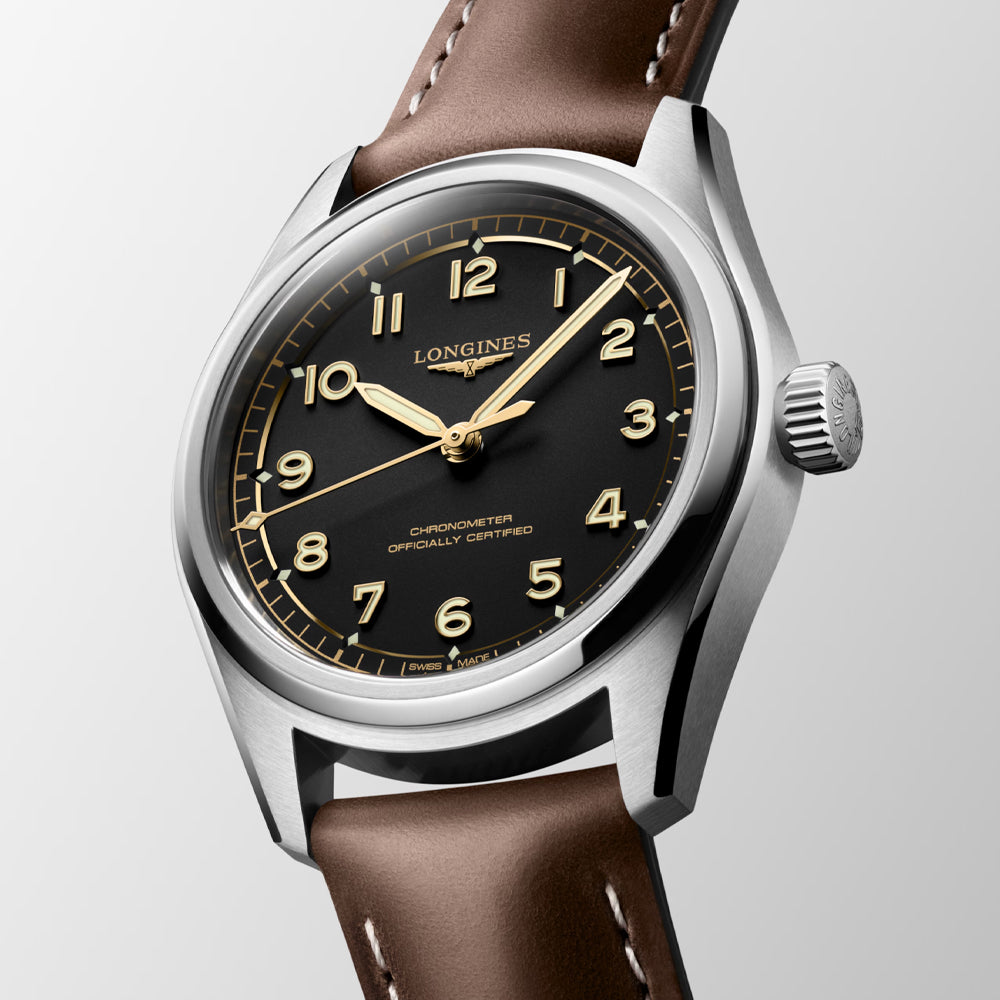 Longines 39mm Spirit Pilot Black Dial Men's Watch