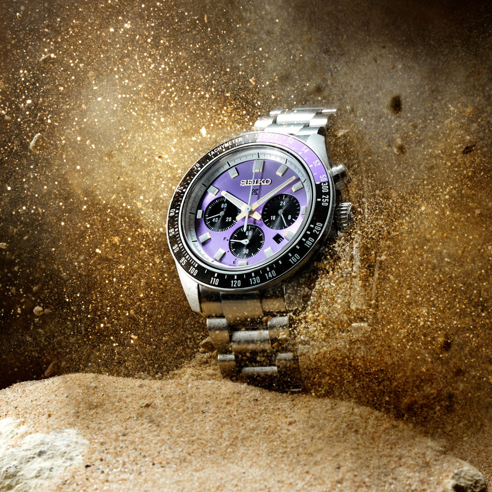 Seiko Anniversary Speedtimer Solar Chronograph Limited Edition in Purple Watch